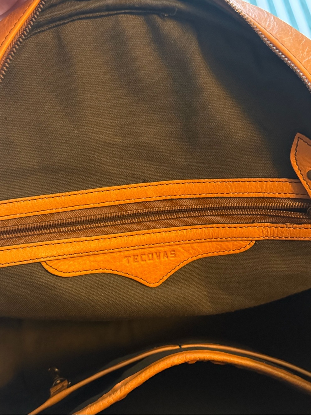 Tecovas Tan Leather Backpack - Men's Travel & Work Bag - Picture 4 of 4